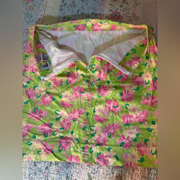 Vintage Lilly Pulitzer Skirt Pink/Green Floral w/ Rhinos Cotton Lined: Size 6 - Picture 16 of 16